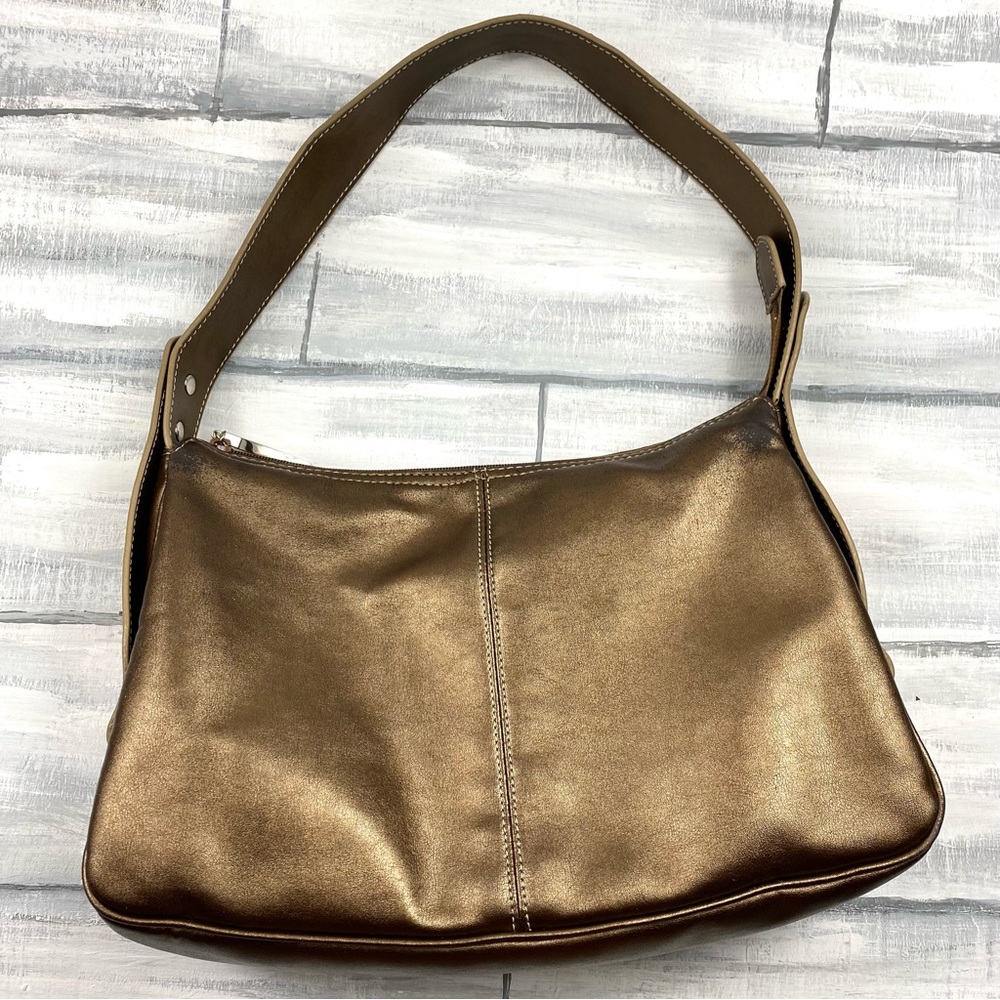 Studio Works Bronze Metallic Copper Hobo Handbag Leather Shoulder Bag Purse - Picture 9 of 15